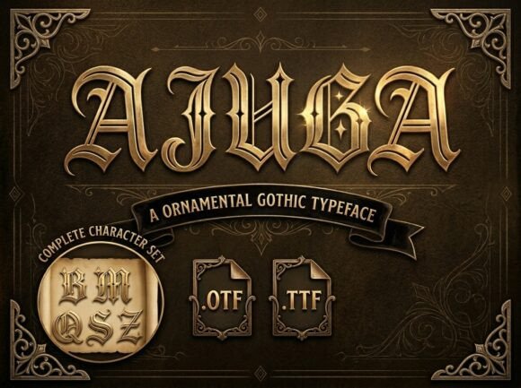 Ajuga: A Medieval Display Font for Editorial Design