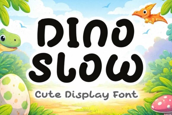 Dino Slow: A Cute Display Font for Web Design